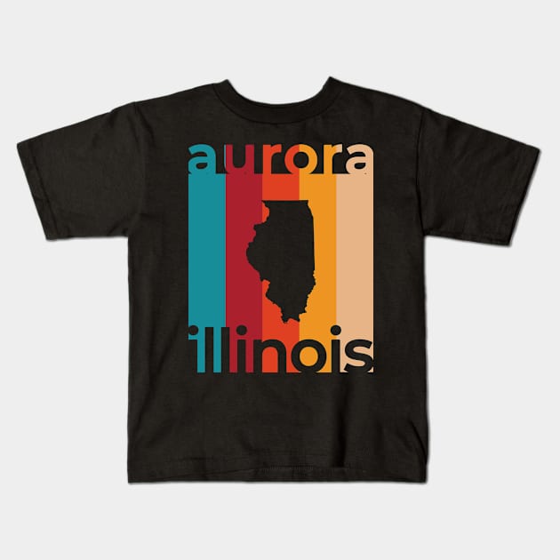 Aurora Illinois Retro Kids T-Shirt by easytees